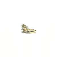 April Birthstone Heart Vine Crown CZ Ring (14K) side - Popular Jewelry - New York