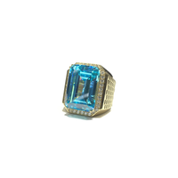 Men's Fashionable Emerald Shaped Stone Ring - Lucky Diamond 恆福 珠寶 金 行 New York City 169 Canal Street 10013 Tindahan sa alahas Playboi Charlie Chinatown @luckydiamondny 2124311180