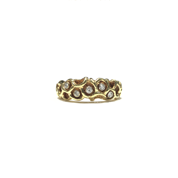 Nugget Nest Diamond Ring (14K) front - Popular Jewelry - New York