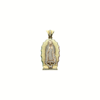 Our Lady of Guadalupe CZ Mandorla Pendant (14K) front - Popular Jewelry - New York