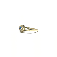 Petite Bordered tmavo modré srdce CZ prsteň (14K) strana - Popular Jewelry - New York