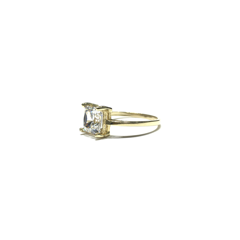 Princess CZ Solitaire Ring side - Popular Jewelry - New York
