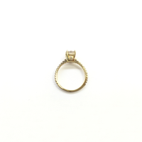 Round CZ Scalloped Pavé Ring (14K) side 2 - Popular Jewelry - New York
