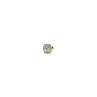 Round Diamond Cushion Halo Stud Earring (14K) side - Popular Jewelry - New York