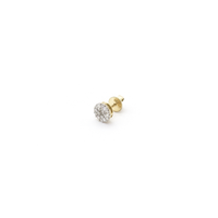 Round Diamond Flat Cluster Stud Earrings (14K) side - Popular Jewelry - New York