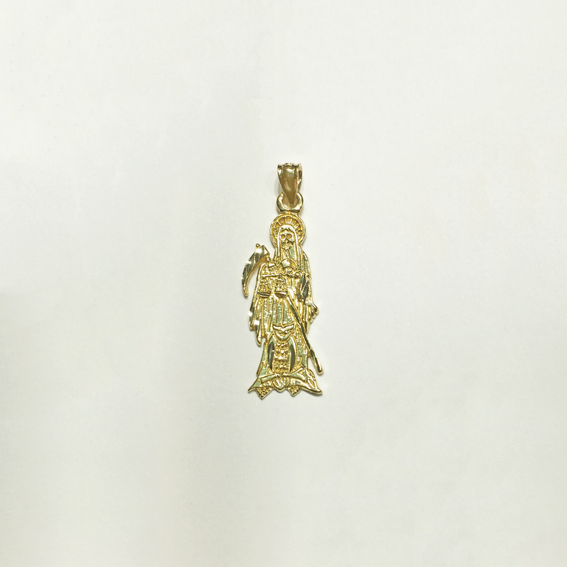 Santa Muerte and Owl Diamond Cut Pendant (14K) - Popular Jewelry - New York