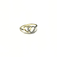 Dupla prstena s dva srca obećavaju dijamantski prsten (14 K) - Popular Jewelry - Njujork