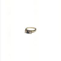 Vintage Cross Sapphire and Diamond Ring (14K) side - Popular Jewelry - New York