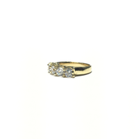 White CZ Five Stone Ring (14K) side - Popular Jewelry - New York