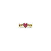 XOX Pink Red Heart CZ prsten (14K) sprijeda - Popular Jewelry - Njujork