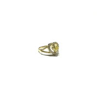 Yellow Heart CZ Braided Halo Ring (14K) side - Popular Jewelry - New York