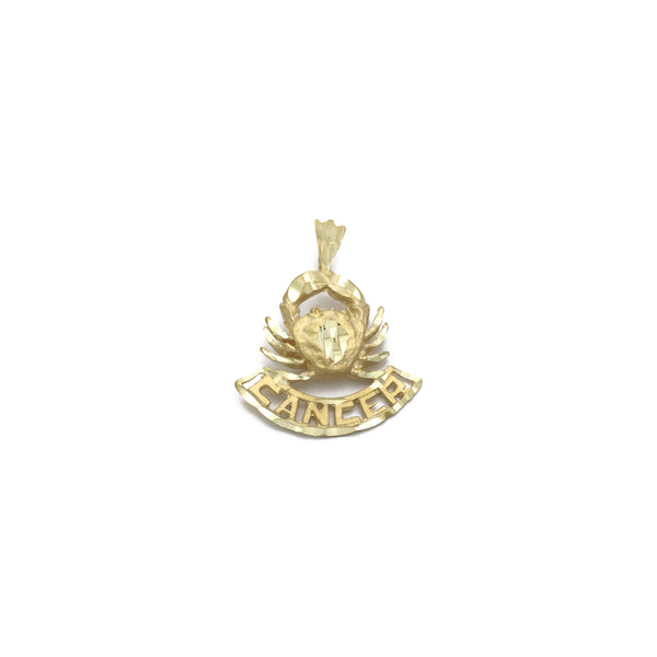 Zodiac Sign Named Diamond Cut Cancer Pendant (14K) front - Popular Jewelry - New York