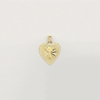 Baby Jesus Diamond Cut Heart Shaped Pendant (14K) - Popular Jewelry New York