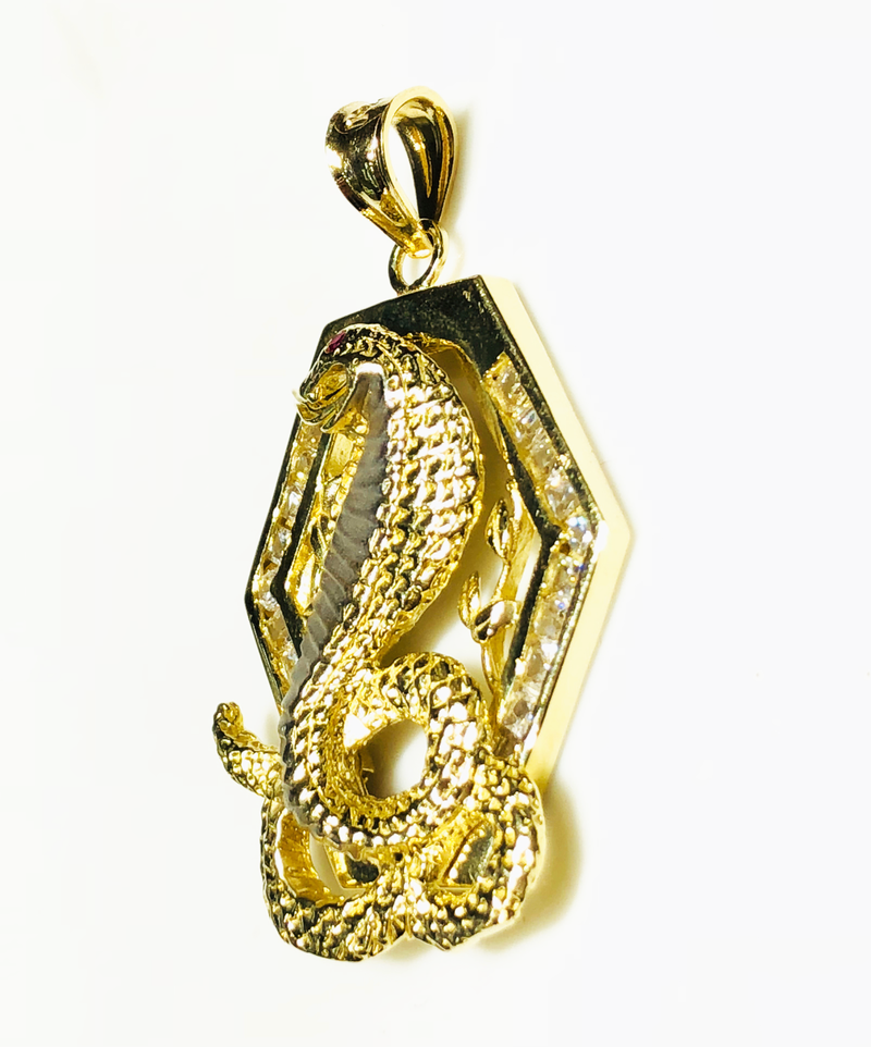Cobra CZ Pendant (14K) - Popular Jewelry