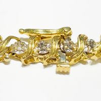 Double Swirl Diamond Tennis Bracelet (14K) - Popular Jewelry