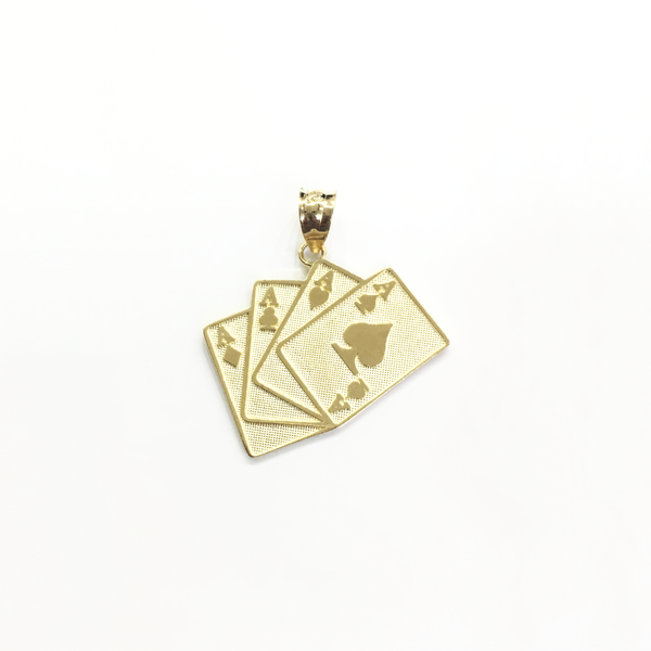 Four Aces Card Pendant (14K) - Popular Jewelry New York