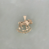 Лев зодиакален знак ръчно изработена диамантено изрязана висулка (14K) - Popular Jewelry