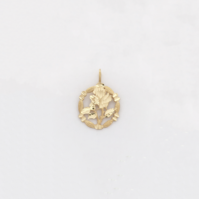 Rose Diamond Cut Charm Pendant (14K) - Popular Jewelry
