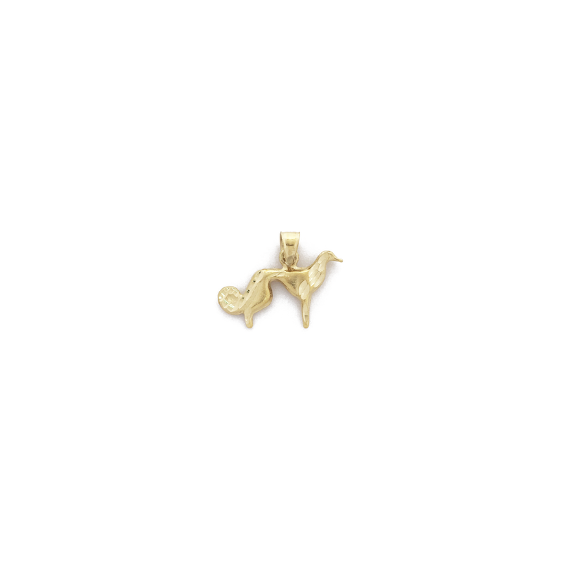 Saluki Dog Diamond Cut Pendant (14K) front - Popular Jewelry - New York