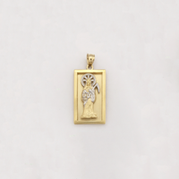 Santa Muerte Square Charm Pendant (14K) - Popular Jewelry