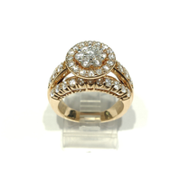 Diamentowy pierścionek zaręczynowy (ustawienie Pave) Różowe złoto (14K) - Popular Jewelry - Nowy Jork