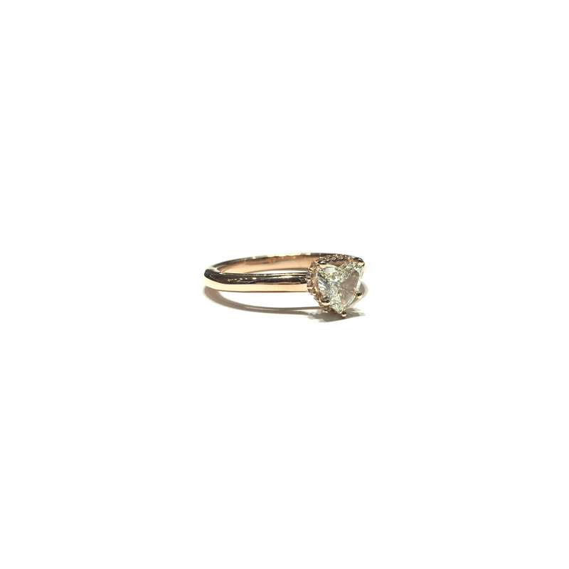 Diamond Heart Engagement Ring (14K) side 2 - Popular Jewelry - New York