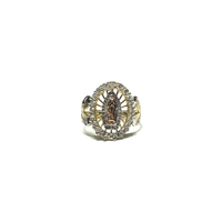 Guadalupe CZ Halo Ring (14K) front - Popular Jewelry - New York