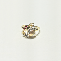 Tri-Color Bee CZ Ring (14K) front 2 - Popular Jewelry - New York