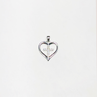 Cross & Heart Cubic Zirconia Pendant (14K) - Popular Jewelry New York