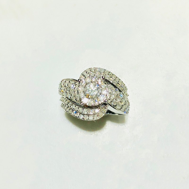 Swirl Diamond Cocktail Ring (14K) - Popular Jewelry