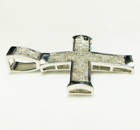 Bordered Diamond Maltese Cross Pendant (14K)