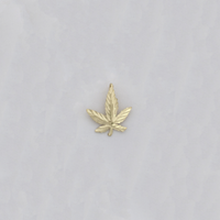 Cannabis Leaf Diamond Cut Pendant (14K) - Popular Jewelry - New York