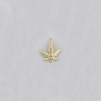 Cannabis Leaf Diamond Cut Colgante (14K) - Popular Jewelry - New York