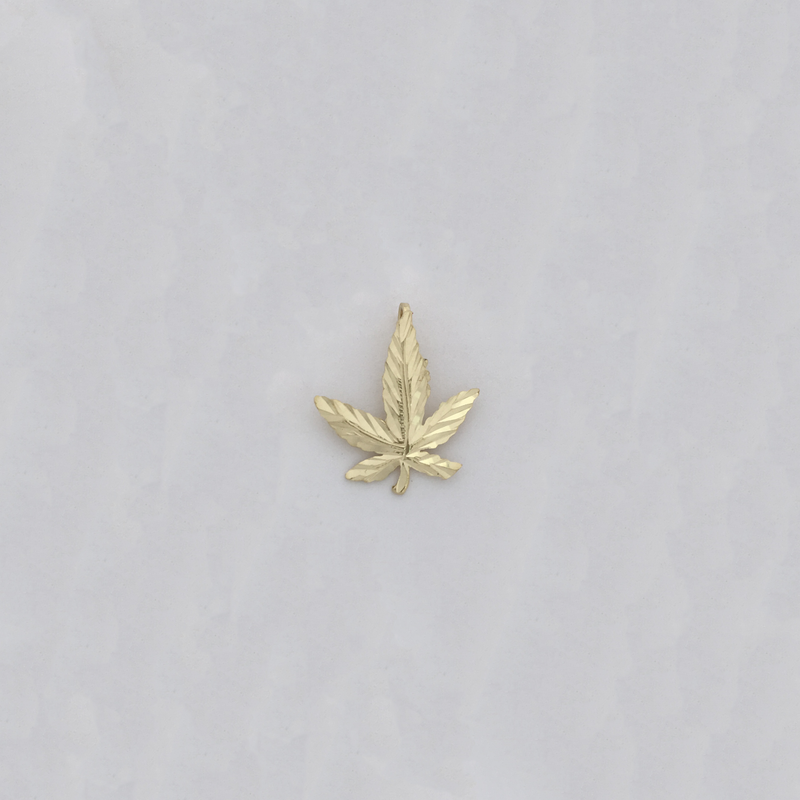 Cannabis Leaf Diamond Cut Pendant (14K) - Popular Jewelry - New York