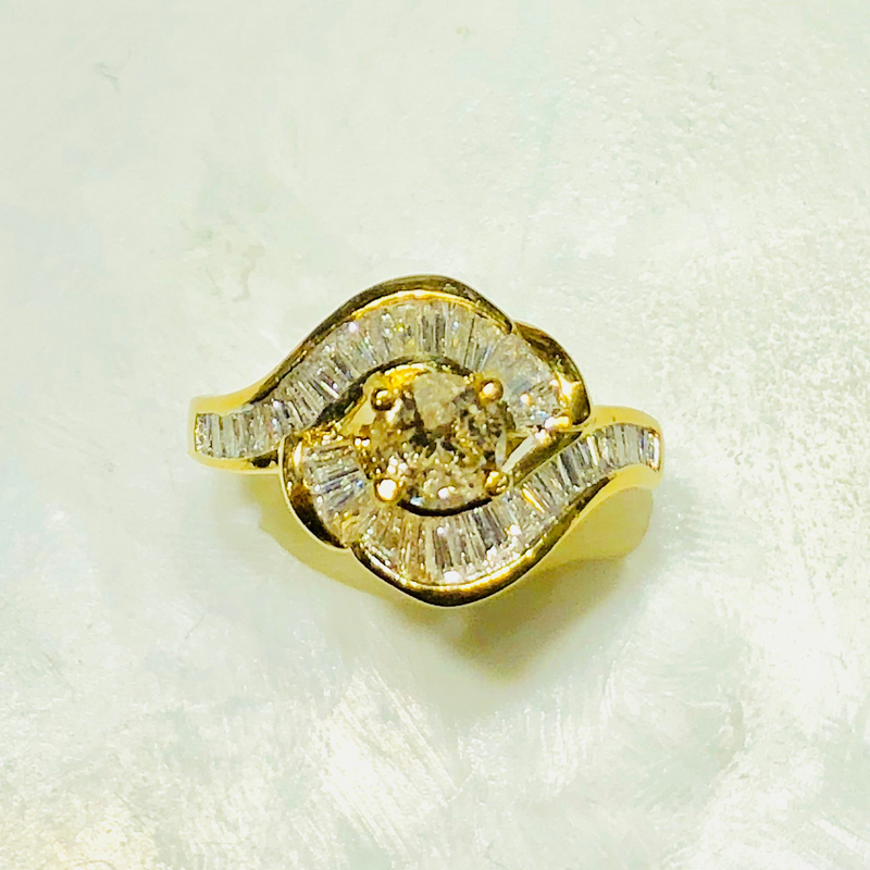 Diamond Swirl Ring (14K) - Popular Jewelry