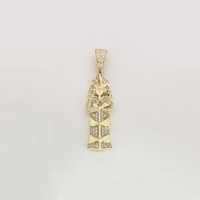 Egyptisk farao konge Tutankhamun CZ vedhæng (14K) - Popular Jewelry New York