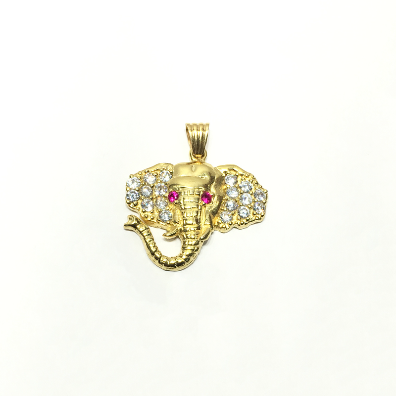 Elephant Head CZ Pendant (14K) – Popular J - Main Image