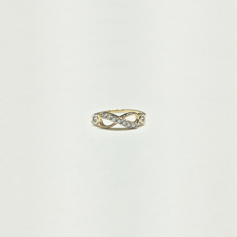 Infinity CZ Three Stone Ring (14K)