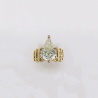 Majestic Diamond Teardrop Ring (14K) - Popular Jewelry