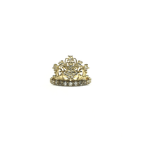 Majestic Floral CZ Ring (14K) front - Popular Jewelry - New York
