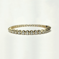 Round Pob Zeb Diamond Tennis Bracelet (14K) pem hauv ntej - Popular Jewelry - New York