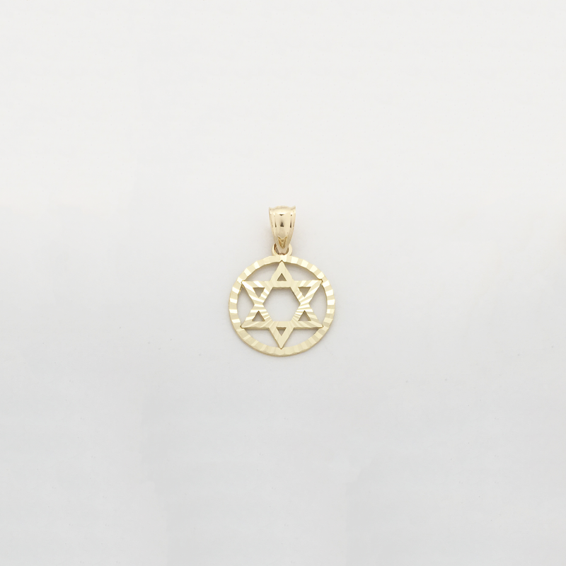 Star of David Diamond Cut Medallion Pendant (14K) - Popular Jewelry New York