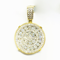 Ang Diamond Iced-Out Cluster Medallion Pendant (14K)