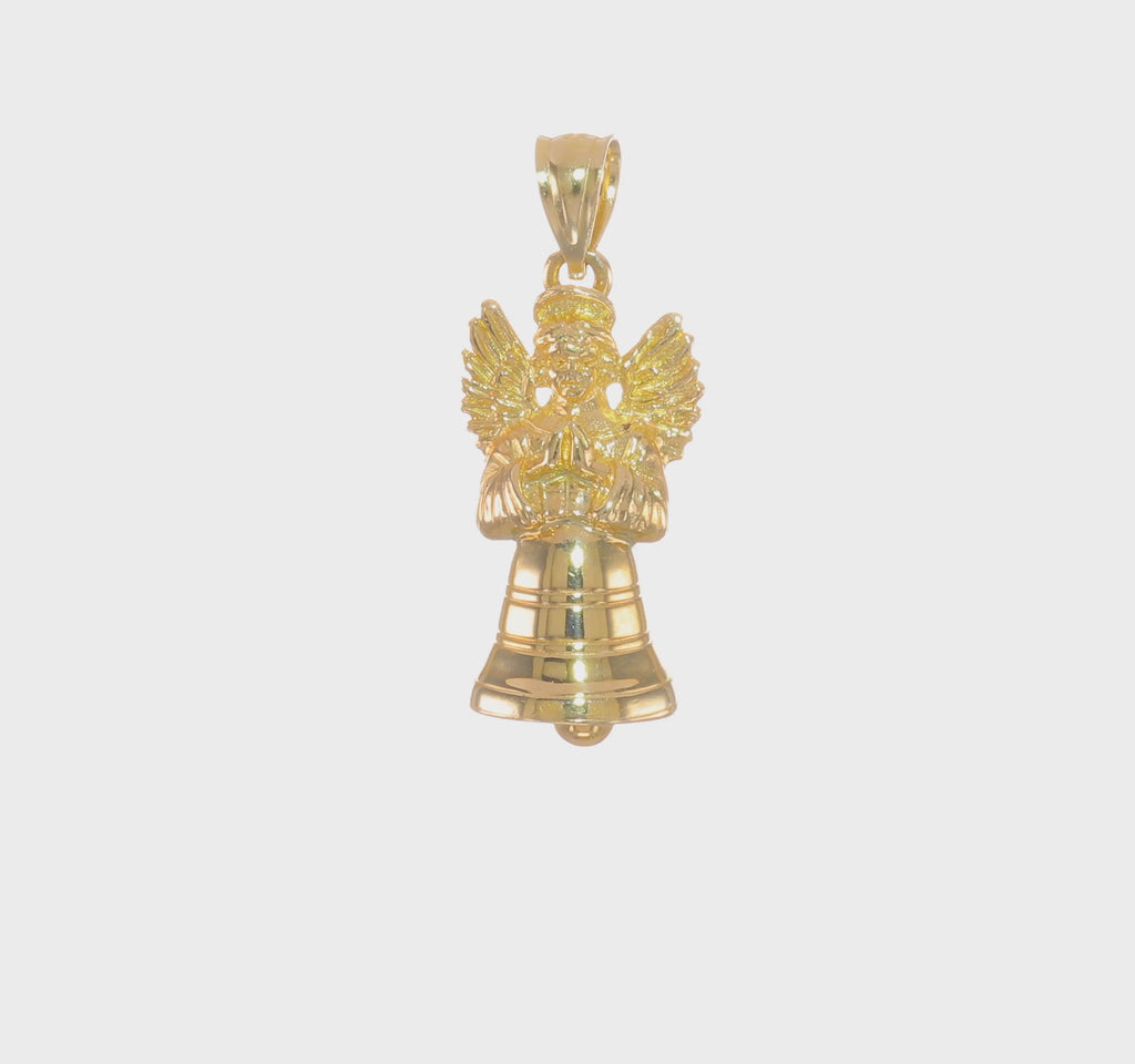 Praying Angel Bell Pendant (14K) 360 - Popular Jewelry - New York