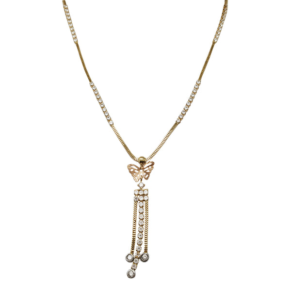 Butterfly Tassel Fancy Necklace (14K)
