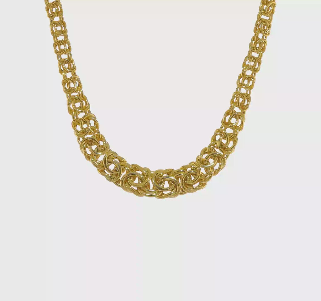10 mm-es beosztású lapos bizánci nyaklánc (14K) 360 -  Popular Jewelry - New York