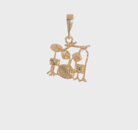 3-D Glossy Drum Set Pendant (14K)