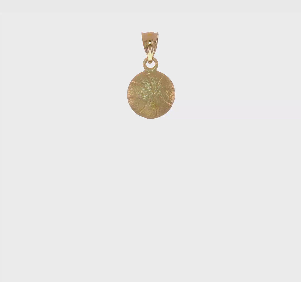Mpira wa Kikapu Concave Pendant (14K) 360 - Popular Jewelry - New York