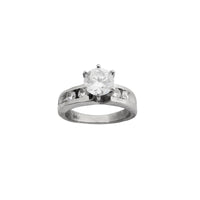Anello di fidanzamento con zirconi cubici a 6 punte con impostazione del canale (14K) Popular Jewelry New York