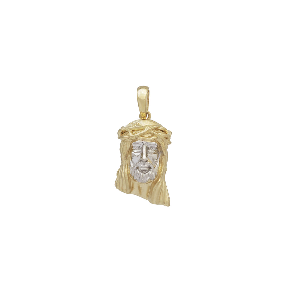 Two-Tone Jesus Head Pendant (14K)